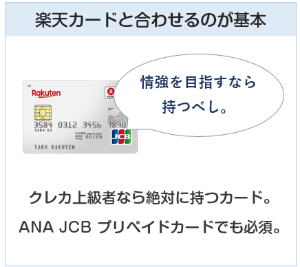 ANA JCB プリペイドカードは楽天カードと合わせるのが基本