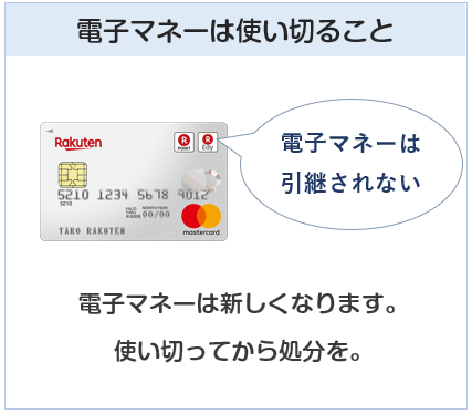 クレジットカード更新の際は、古いカードの電子マネーを使い切ること