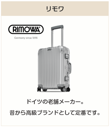 高級スーツケースブランド：リモワ